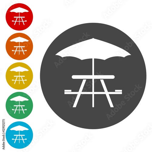 Camping table Icon Vector 