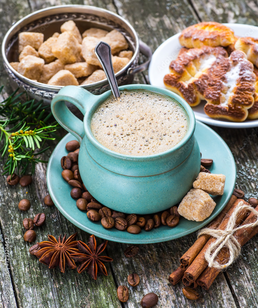 coffee cup and coffee beans coffee cup and coffee beans
