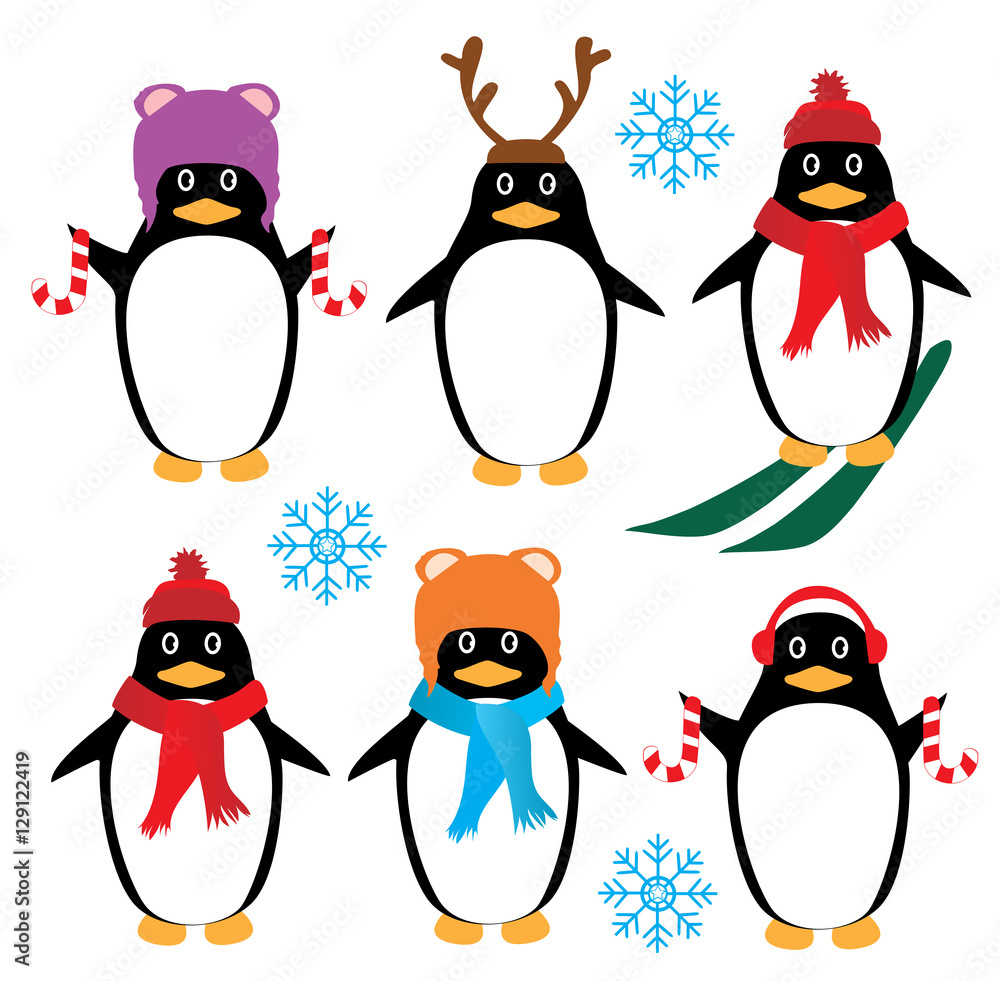 Fototapeta premium Vector Funny Penguins