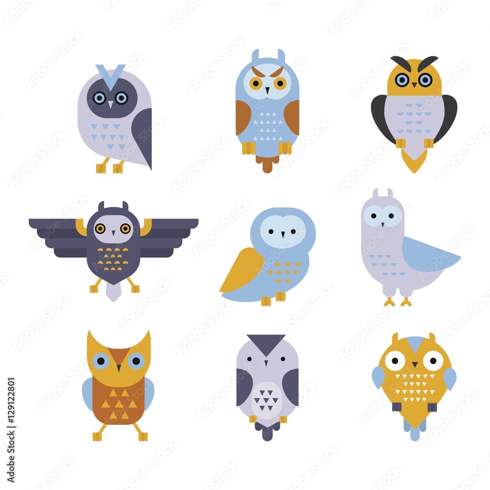 Owl wild bird cartoon vector. Owl wild bird cartoon vector.