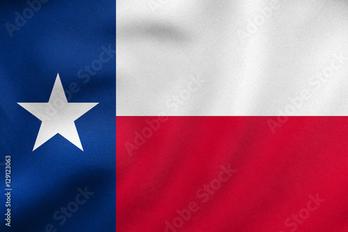 Flag of Texas waving, real fabric texture