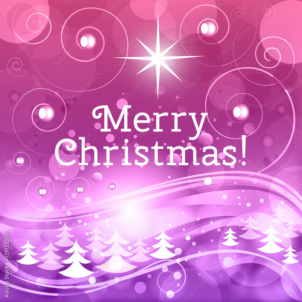 Fairy Christmas background with wish of Merry Christmas!