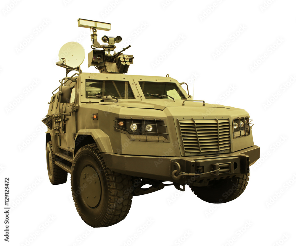 Military machine on white background Military machine on white background