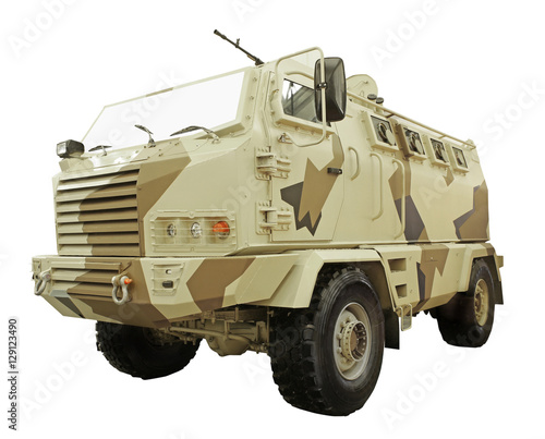 Military machine on white background