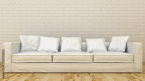 Fototapeta Naklejka Na Ścianę i Meble -  Modern minimalistic design of sofa. 3d render