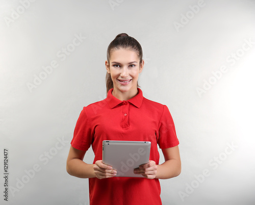Beautiful young woman with ...