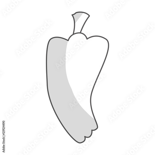 pepper vegetable icon over white background. black and white design. vector illustration
