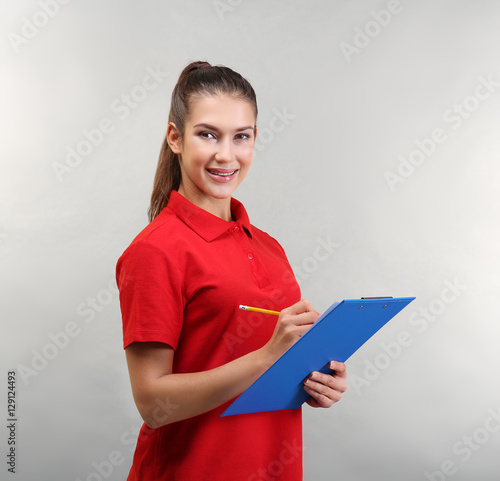 Beautiful young woman with ...