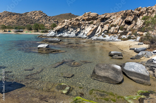 Blue Waters and  rock formations of kolymbithres beach, Paros island, Cyclades, Greece
 photo