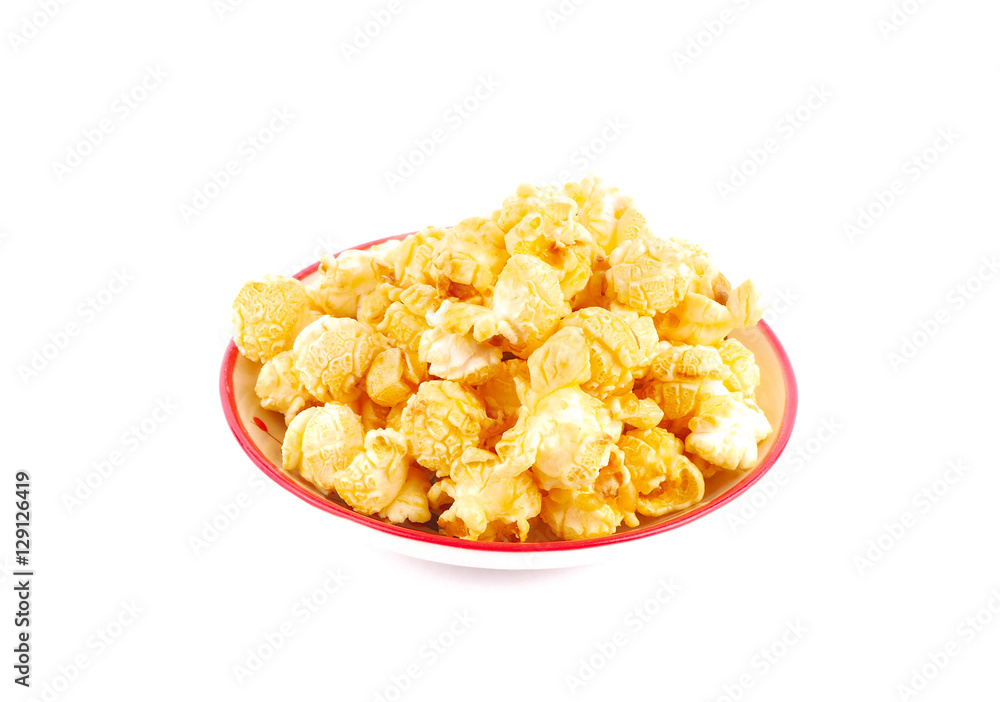 Popcorn on a white background Popcorn on a white background