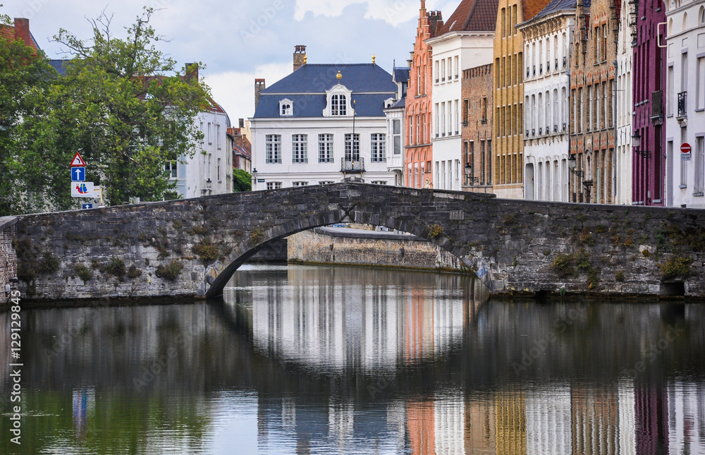 Bruges, Belgium, bridge in a canal