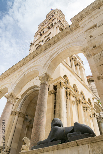 The 3500 year old Sphinx that sits outside the St Dominus Cathedral in the Diocletian's Palace in Split, Croatia.