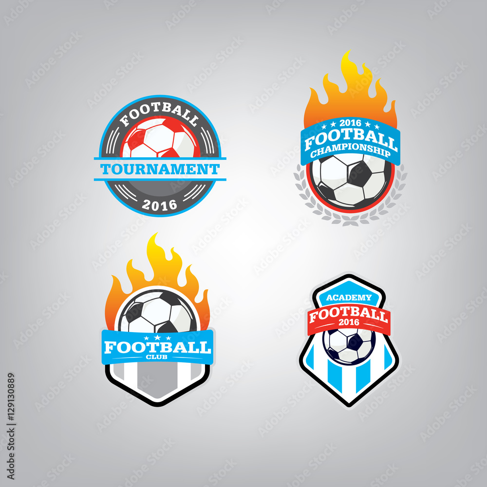 Soccer Logo Design Template set l Football badge team identity c Soccer Logo Design Template set l Football badge team identity c
