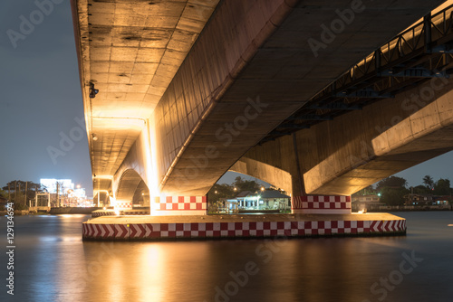 light show and shadow of under Bridge,Thailand
