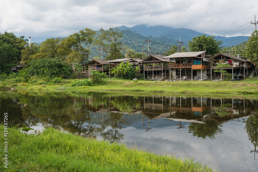 The beautiful landscape of Kiriwong village located at Kamlonsubdistrict, Laan Saka district, Nakhon Si Thammarat province.