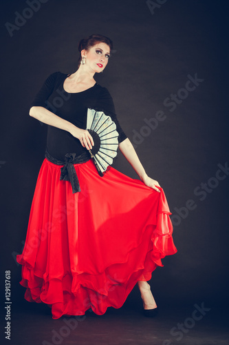 Beautiful woman dancing oriental dance.