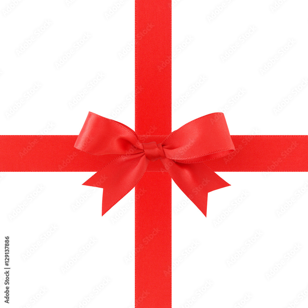 red ribbon and bow isolated on white background, for decoration and add beauty to gift box red ribbon and bow isolated on white background, for decoration and add beauty to gift box