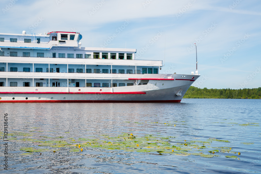 Passenger river ship on the Svir River, Russia Passenger river ship on the Svir River, Russia