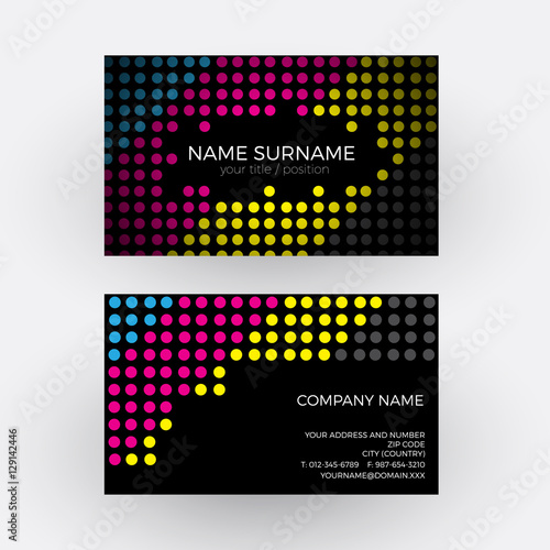 Vector abstract geometric background, dots and circle. Print cmy