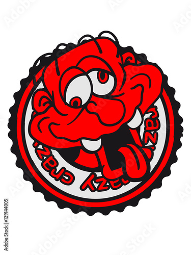 Obraz na płótnie Certified stamp face head confused text head crazy comic cartoon laugh crazy fun