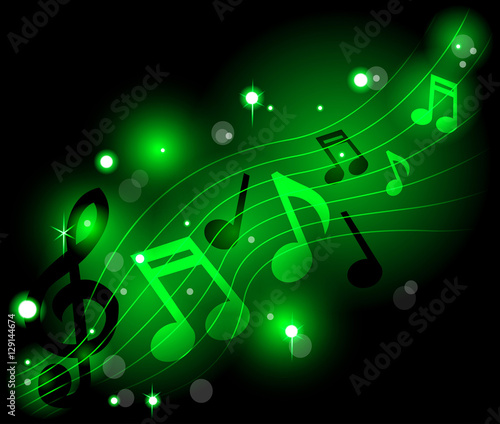 Shining musical notes