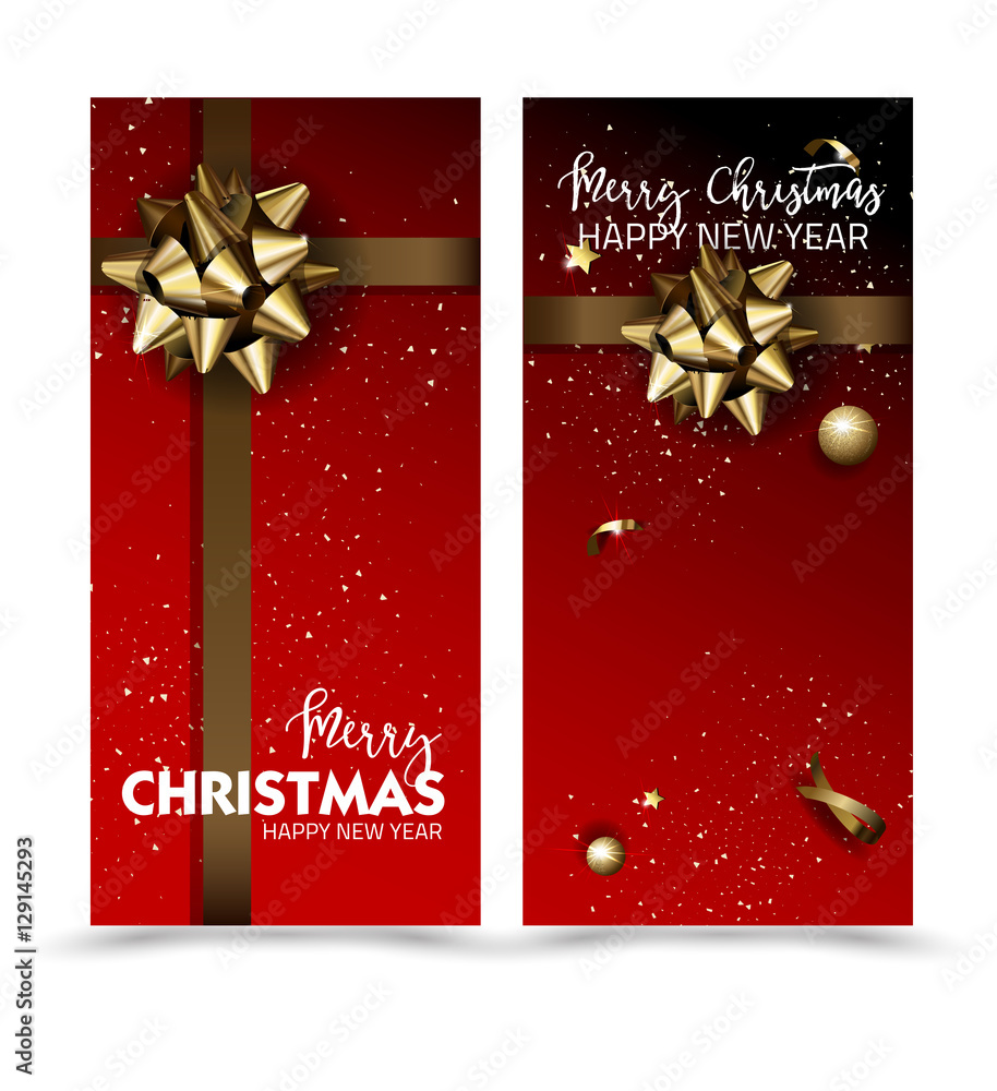 Greeting cards with golden bows and copy space. Vector illustration Greeting cards with golden bows and copy space. Vector illustration