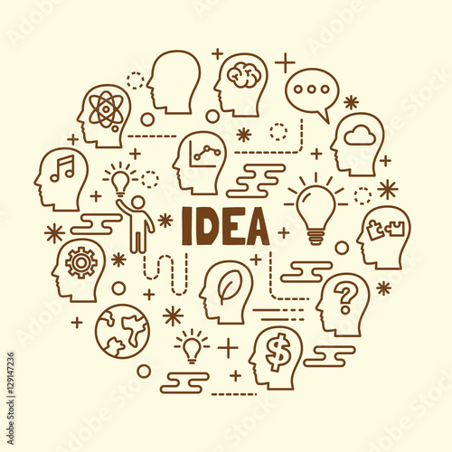 idea minimal thin line icons set