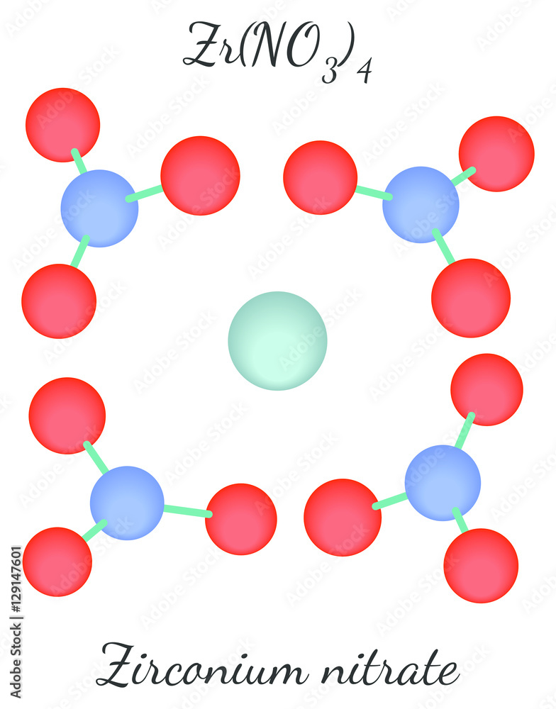 Zirconium nitrate ZrN4O12 molecule