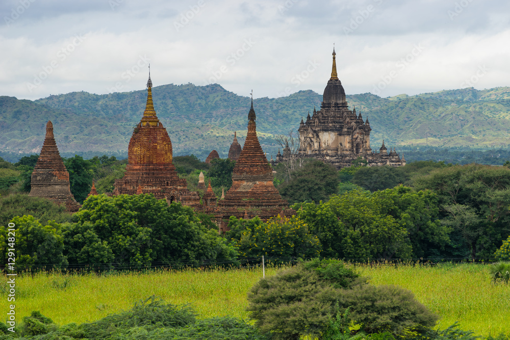 Shwegugyi monastery in cloudy day, Bagan ancient city, Mandalay