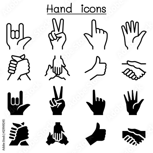 Human hand icon set