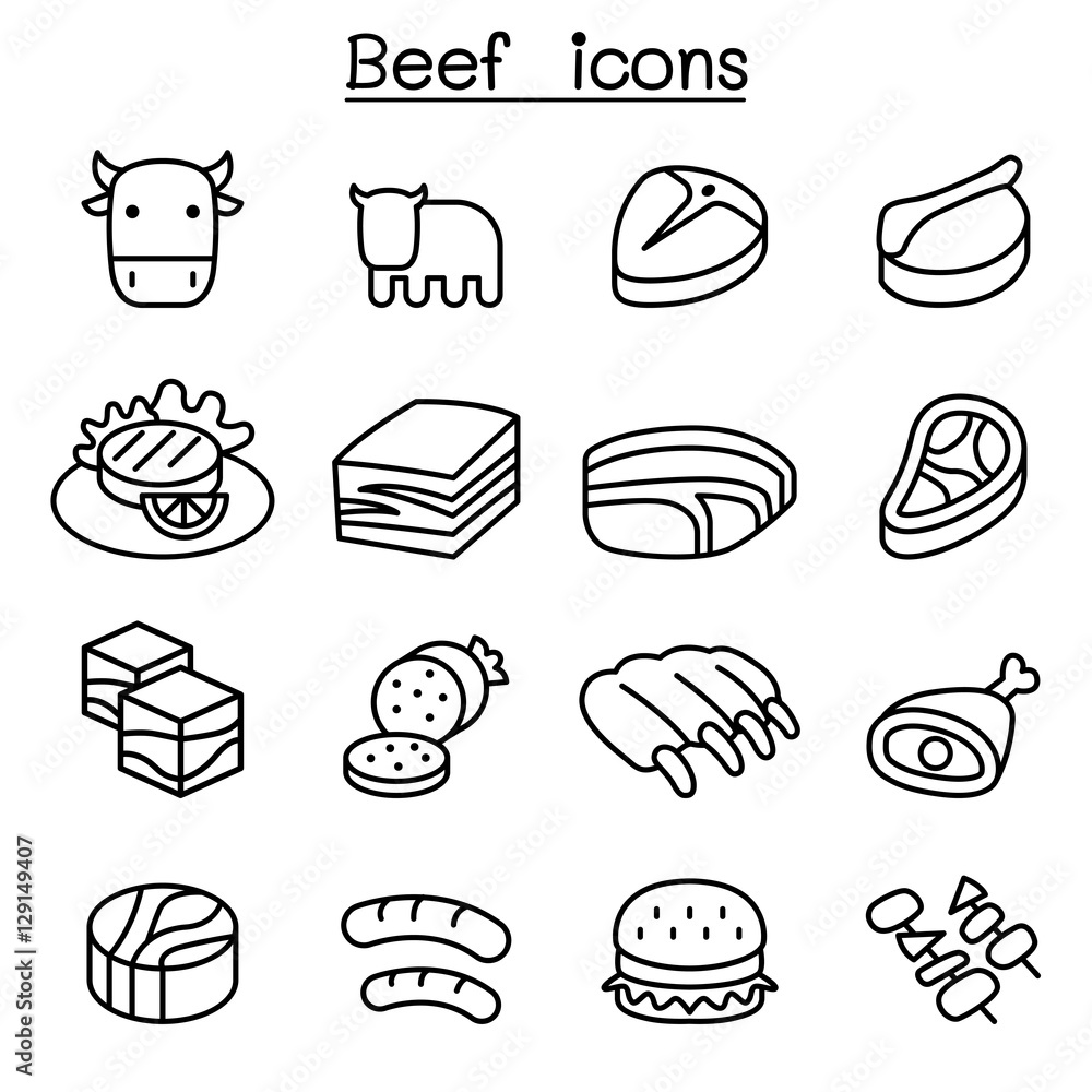 Meat , Beef icon set Meat , Beef icon set