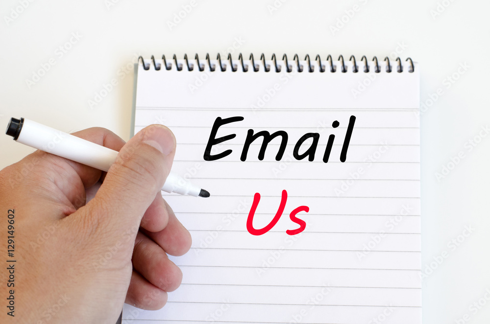 Email us concept on notebook Email us concept on notebook