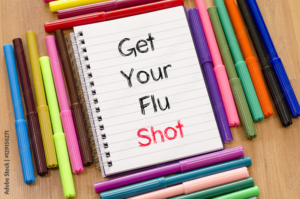 Get your flu shot text concept Get your flu shot text concept