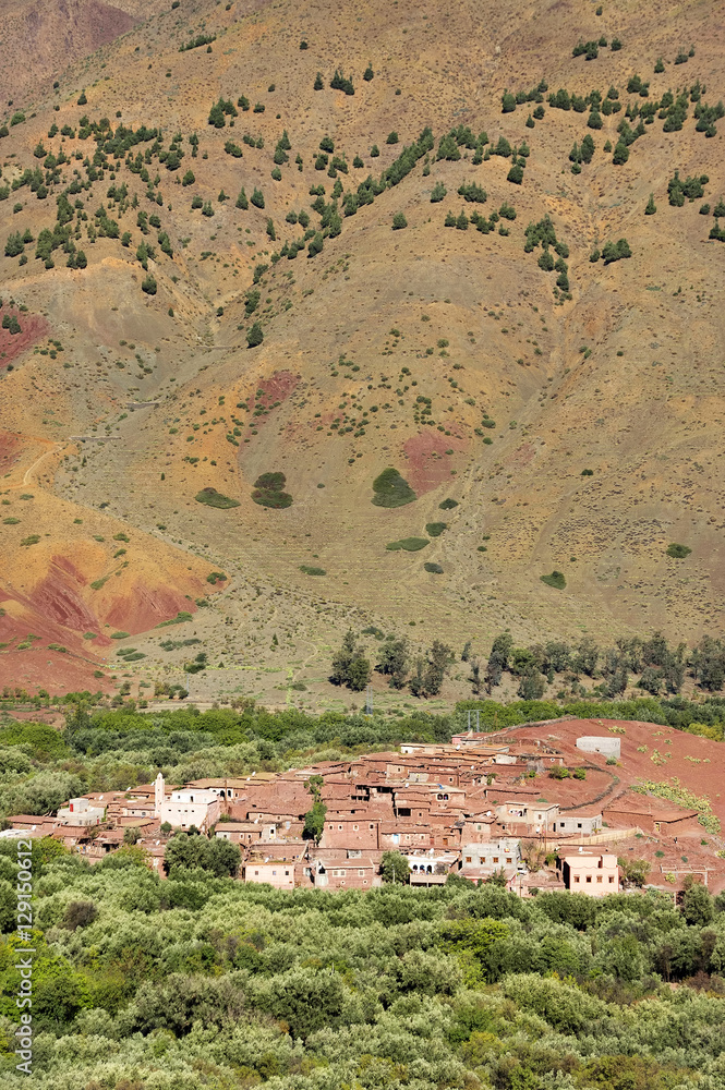 Moroccan village in Atlas Mountains, Africa