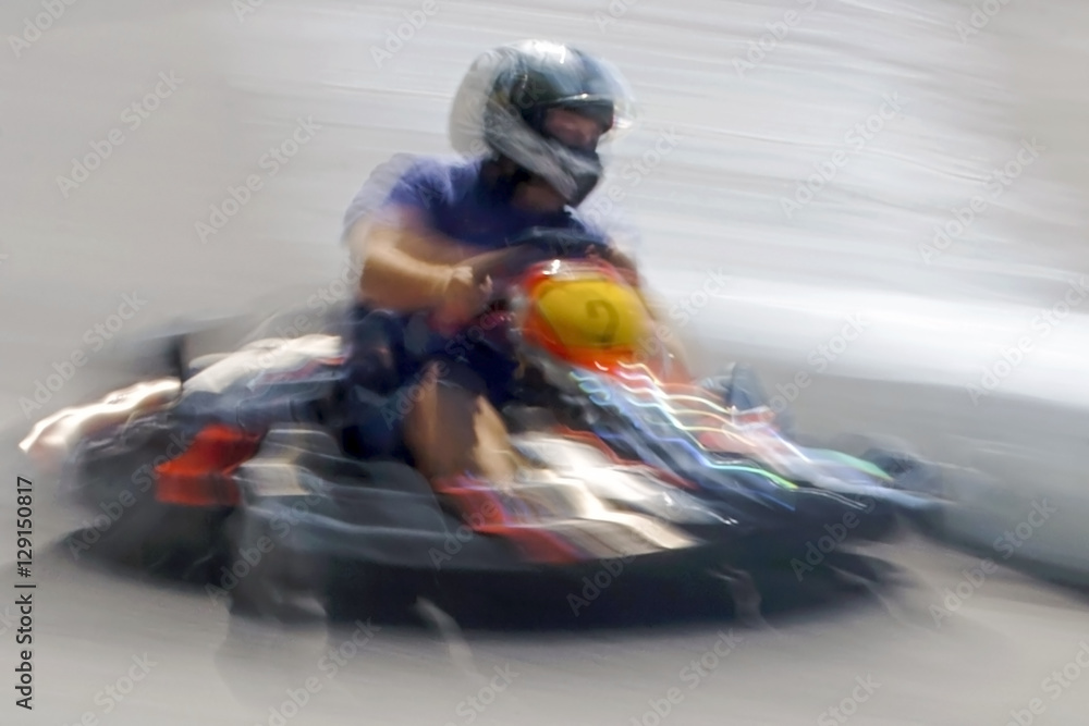 Blurred motion cart man Blurred motion cart man