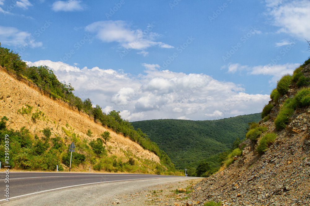 Russian Caucasus green mountains