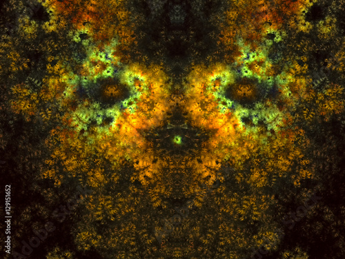 Halloween. Abstract Magic energy multicolored fractal. 3D rendering.