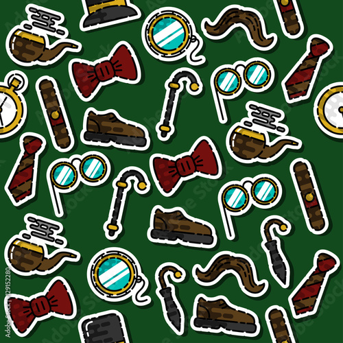 Colored Gentlemens vintage stuff pattern