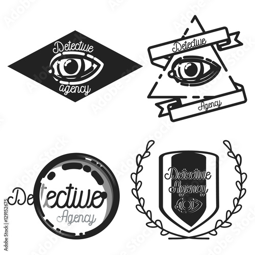 Vintage detective agency emblems