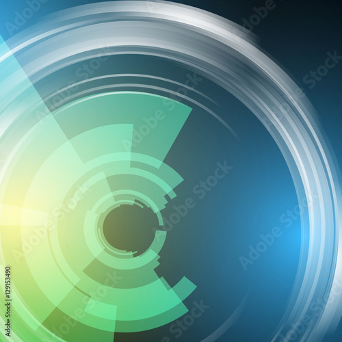 Techno Geometric Vector Circle Modern Science Abstract Background