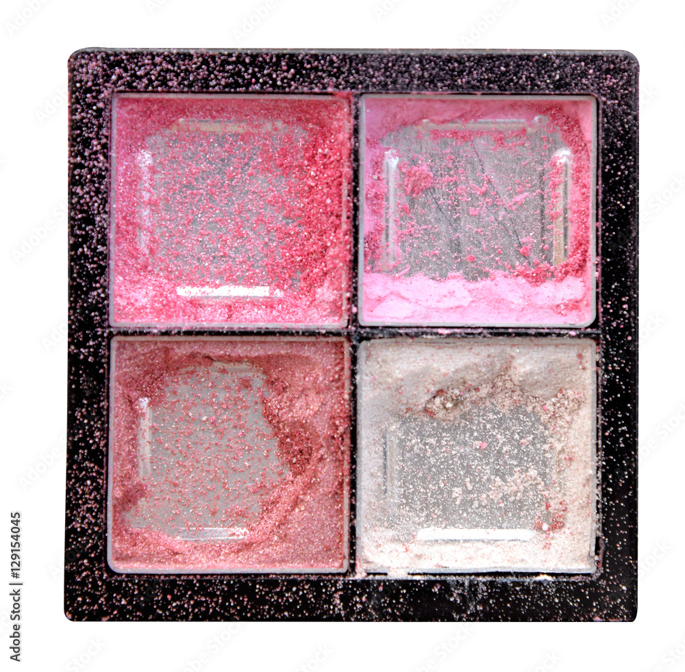 Fototapeta premium Very used eyeshadow box isolate.