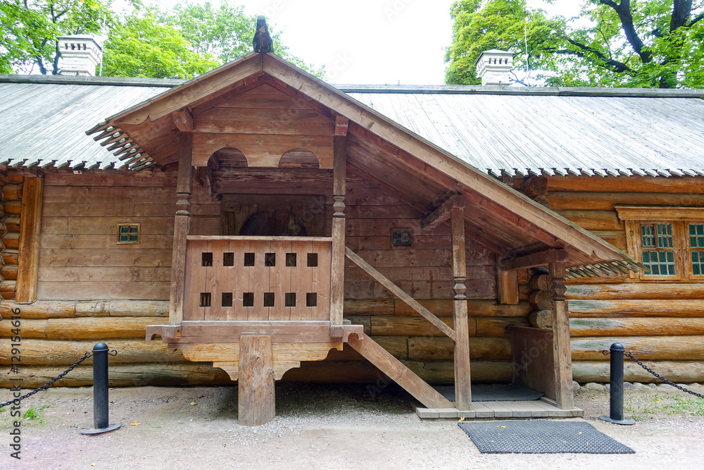 Porch of the wooden house Porch of the wooden house