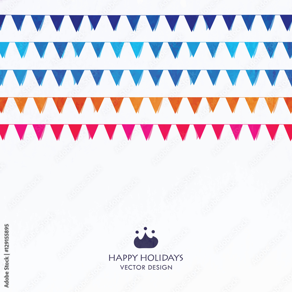 Party Flags Set of white background