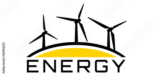 Energy logo with wind-driven generator