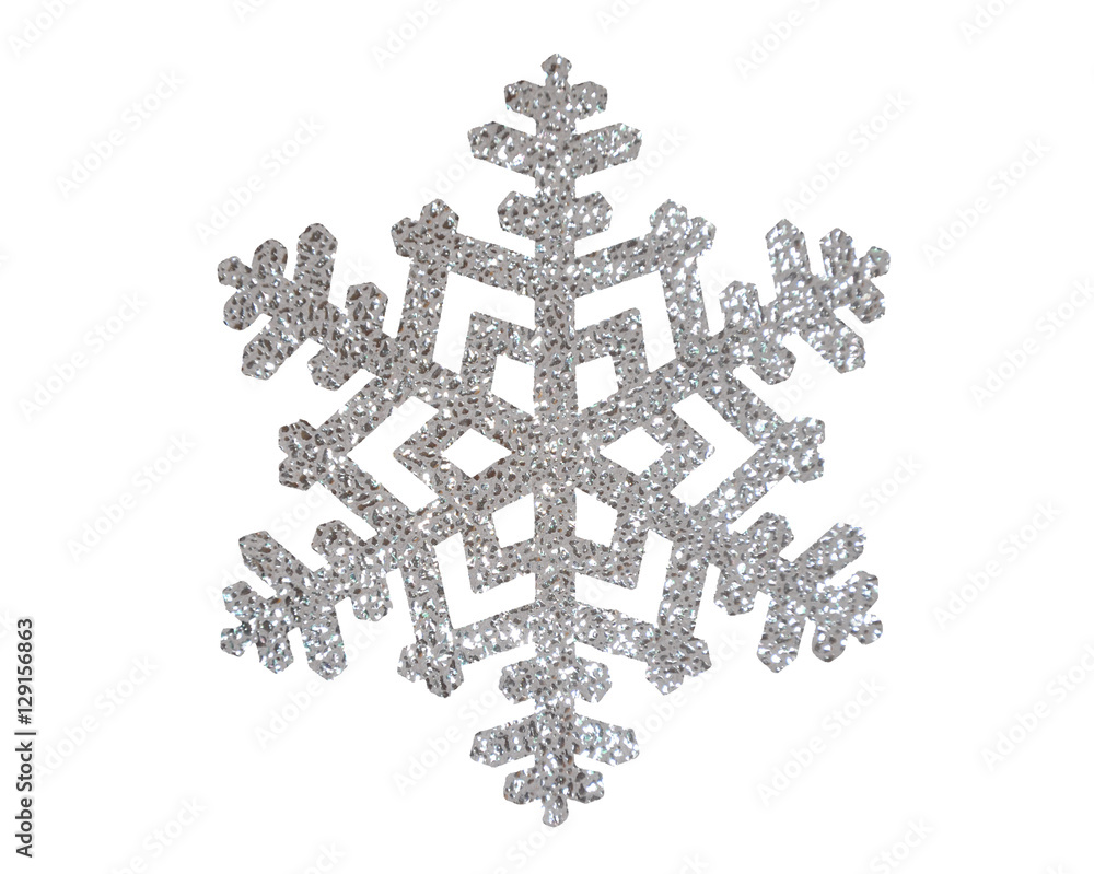 Silver Christmas snowflake isolated on white background Silver Christmas snowflake isolated on white background