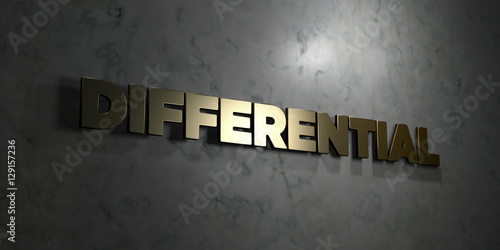 Differential - Gold text on black background - 3D rendered royalty free stock picture. This image can be used for an online website banner ad or a print postcard.