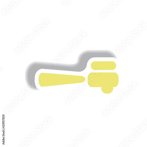 Vector illustration in paper sticker style cezve