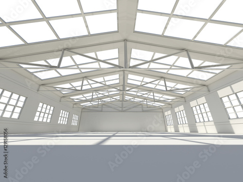 Huge empty light warehouse © cherezoff
