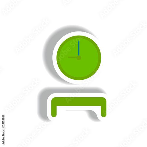 stylish icon in paper sticker style waiting hall
