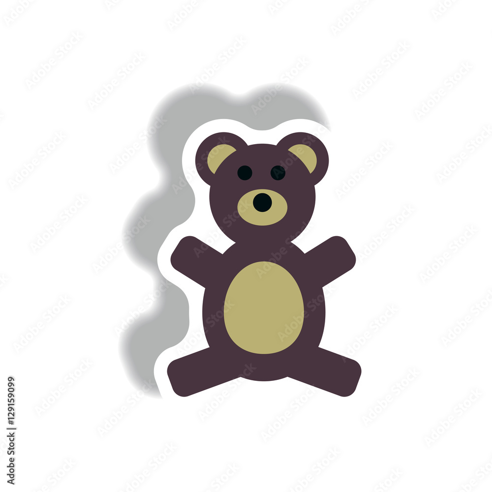 stylish icon in paper sticker style toy bear stylish icon in paper sticker style toy bear